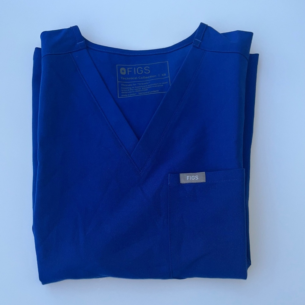 Figs Scrub Top Royal Blue Size XS
